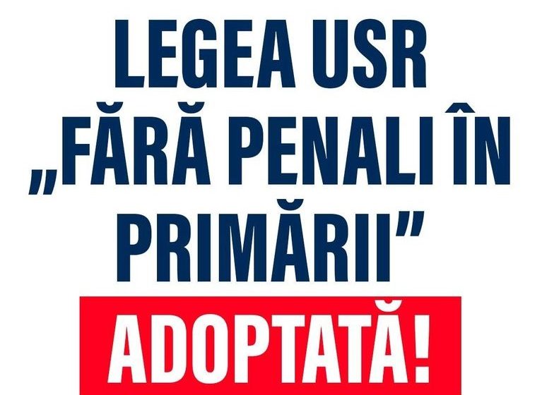 Senator USR Dan Ivan: A trecut legea USR în Parlament prin care interzicem penalii la primărie, în consiliile locale și județene
