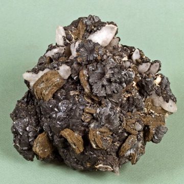 Un eșantion din semseyit, marcasită, cuarţ și blendă, exponatul săptămânii la Mineralogie