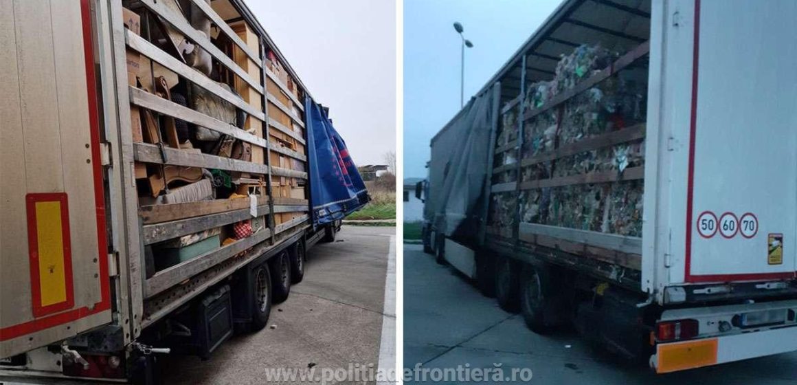 Peste 34 de tone de deșeuri, din două tiruri conduse de maramureșeni, oprite la intrarea în țară