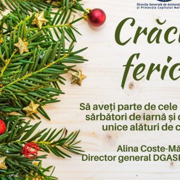 Video | Copii și tineri de la case de tip familial și centre din cadrul DGASPC Maramures din Baia Mare și Sighetu Marmației au colindat la Palatul Administrativ