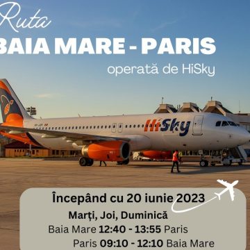 Baia Mare – Paris, trei zboruri pe săptămână din vară