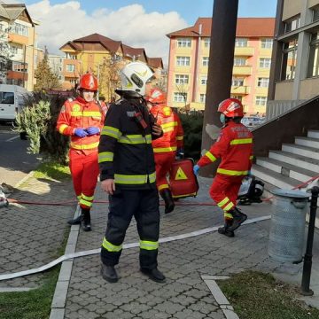 I.S.U. Maramureș a desfășurat astăzi un exercițiu la sediul județean al Agenției Naționale de Administrare Fiscală