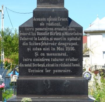 Dan Ivan, senator USR: În județul Maramureș cel mai vechi monument pentru cinstirea eroilor se află în satul Berbeşti Dan Ivan, senator USR: În județul Maramureș cel mai vechi monument pentru cinstirea eroilor se află în satul Berbeşti