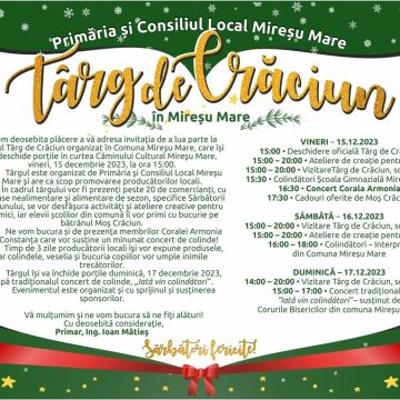 Târgul de Crăciun din Mireșu Mare își deschide porțile vineri, 15 decembrie