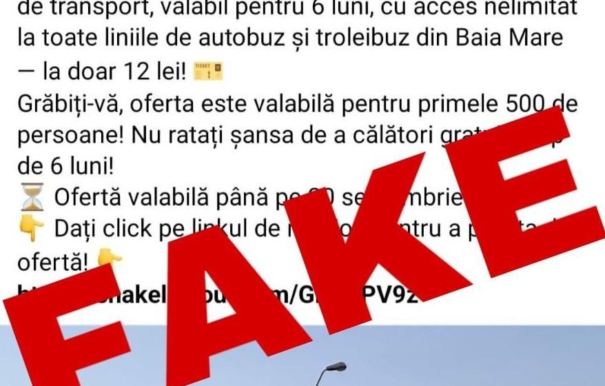 BAIA MARE: Avertizare privind o campanie înșelătoare care vizează societatea Urbis