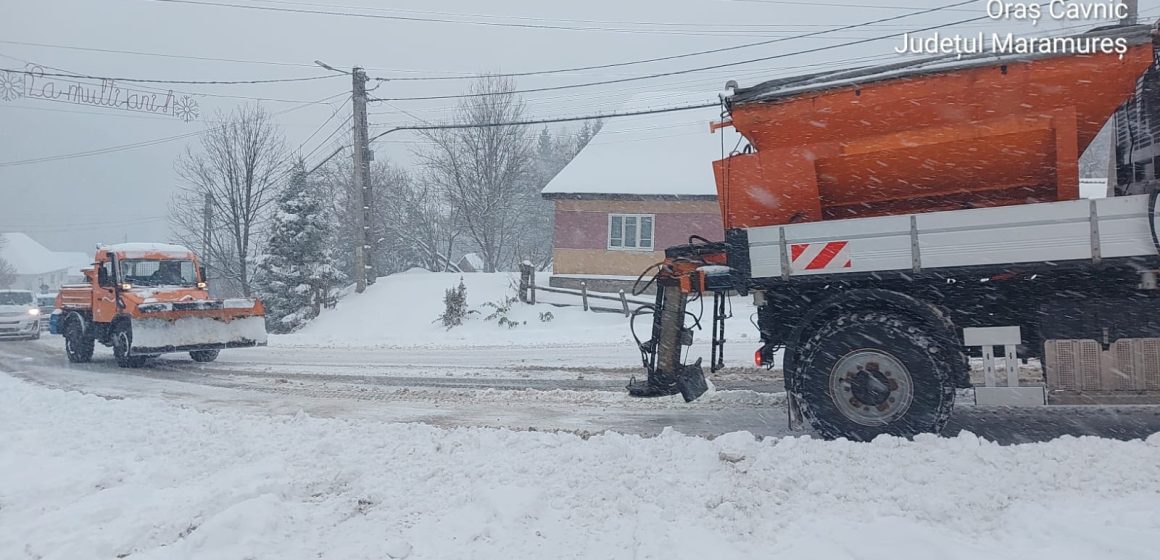 SITUAȚIA DRUMURILOR din Maramureș sub cod portocaliu de ninsori