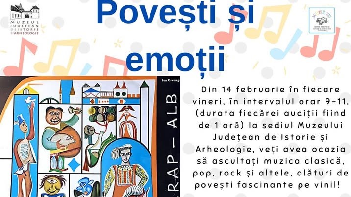 MUZEUL JUDEȚEAN DE ISTORIE: Povești și emoții – Copiii sunt așteptați la o serie de audiții muzicale de neuitat pe vinil MUZEUL JUDEȚEAN DE ISTORIE: Povești și emoții – Copiii sunt așteptați la o serie de audiții muzicale de neuitat pe vinil