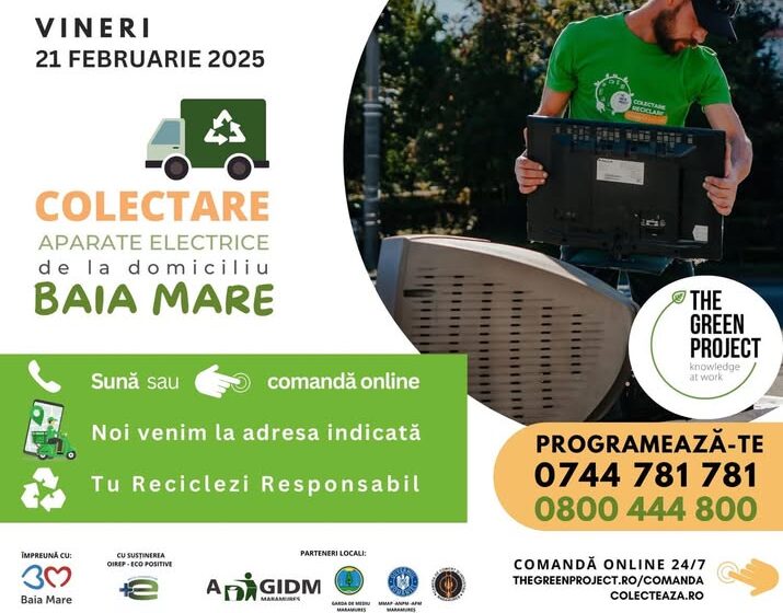 CAMPANIE DE COLECTARE deșeuri electrice în Baia Mare, vineri 21 februarie