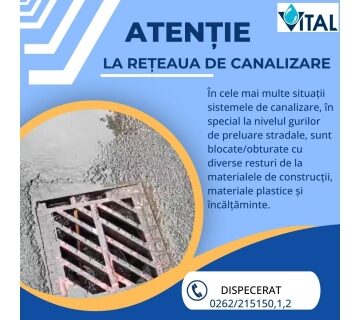 VITAL: Lucrări de întreținere a rețelelor de canalizare
