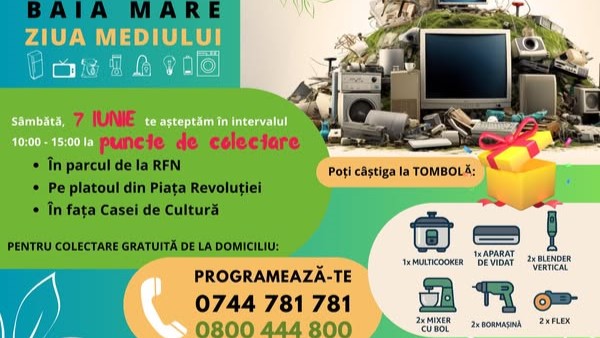 ZIUA MEDIULUI: Campanie de colectare aparate electrice la puncte de colectare în Baia Mare ZIUA MEDIULUI: Campanie de colectare aparate electrice la puncte de colectare în Baia Mare