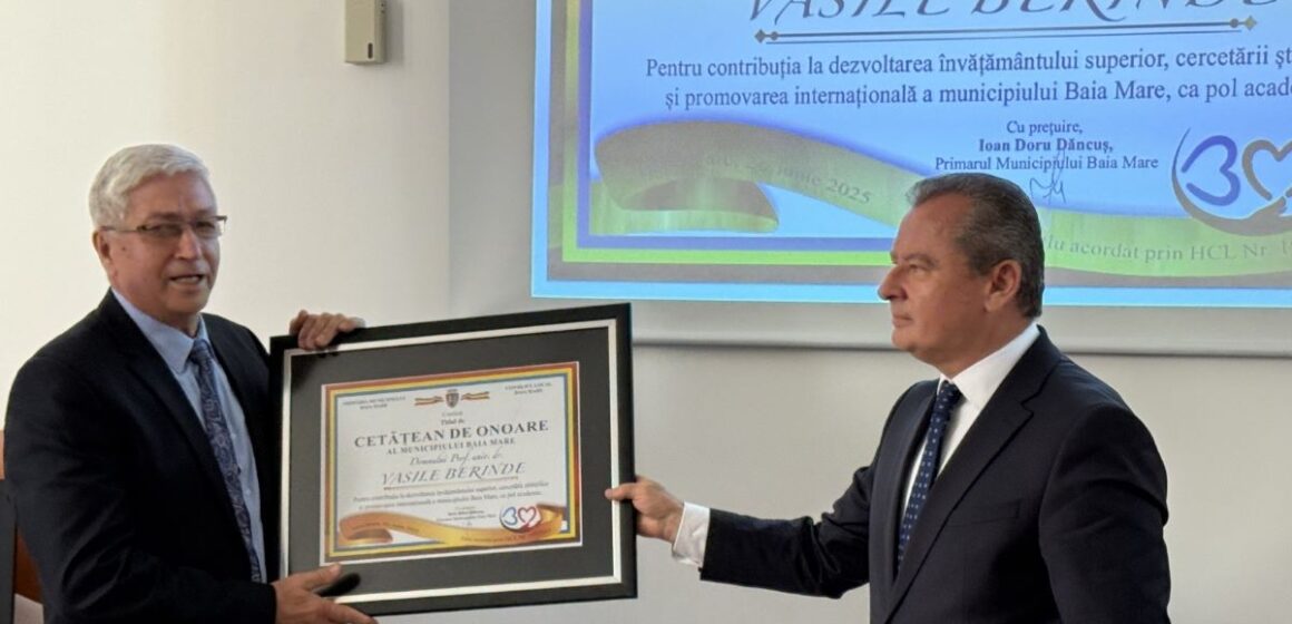DISTINCȚIE: Profesorului universitar Vasile Berinde i-a fost conferit titlul de Cetățean de onoare al Băii Mari DISTINCȚIE: Profesorului universitar Vasile Berinde i-a fost conferit titlul de Cetățean de onoare al Băii Mari