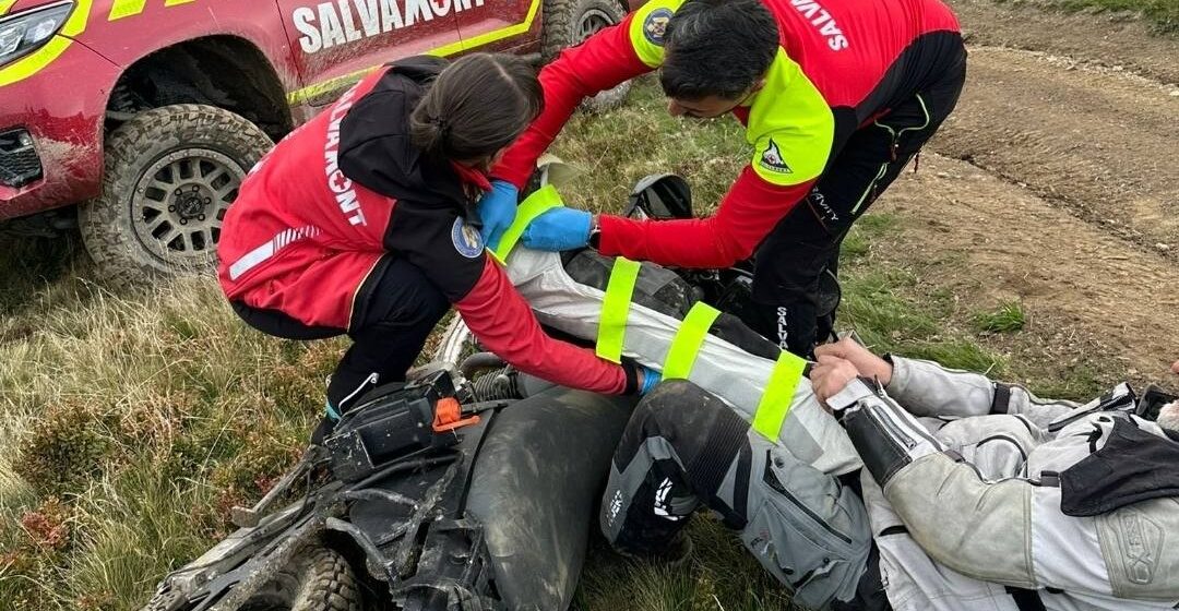 SALVAMONT: Operațiune în ajutorul unui german care s-a accidentat cu motocicleta