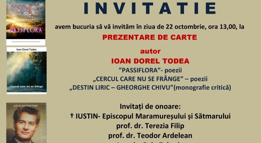 BIBLIOTECA JUDEȚEANĂ: Lansare de cărți – două volume de poezie și o monografie critică, autor Ioan Dorel Todea