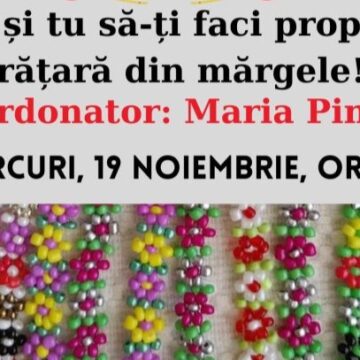 ACTIVITATE: Atelier de lucru manual la Filiala Traian – sunteți așteptați la mărgelit ACTIVITATE: Atelier de lucru manual la Filiala Traian – sunteți așteptați la mărgelit