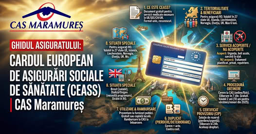 CASS MARAMUREȘ: Ghidul asiguratului – Cardul European de Asigurări de Sănătate (CEASS) CASS MARAMUREȘ: Ghidul asiguratului – Cardul European de Asigurări de Sănătate (CEASS)