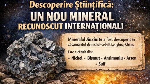 MUZEUL JUDEȚEAN DE MINERALOGIE: Descoperire științifică rară – un nou mineral recunoscut oficial la nivel internațional MUZEUL JUDEȚEAN DE MINERALOGIE: Descoperire științifică rară – un nou mineral recunoscut oficial la nivel internațional