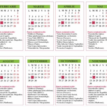 CALENDARUL de colectare a deșeurilor textile în Baia Mare CALENDARUL de colectare a deșeurilor textile în Baia Mare