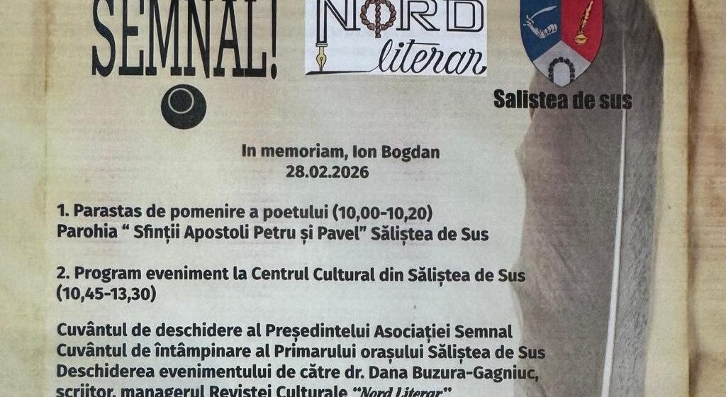 SĂLIȘTEA DE SUS: Eveniment dedicat memoriei poetului Ioan Bogdan