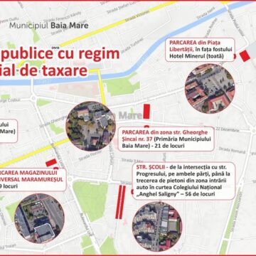 BAIA MARE: Parcări cu regim special de taxare în 5 locații din municipiu, începând cu data de 16 martie