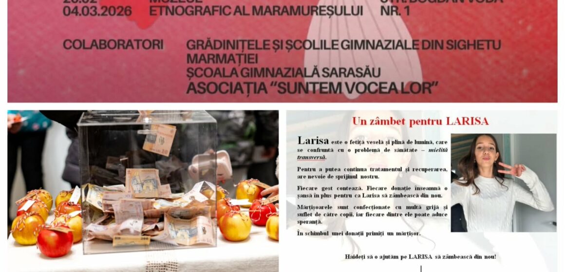 SIGHETU MARMAȚIEI: Evenimentul caritabil „Mărțișor. Tradiție și simbol” a adunat suma de 11.813 lei pentru Larisa SIGHETU MARMAȚIEI: Evenimentul caritabil „Mărțișor. Tradiție și simbol” a adunat suma de 11.813 lei pentru Larisa