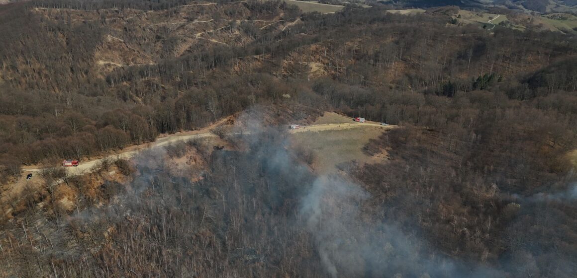 ISU: Incendiu de vegetație uscată și pădure în zona localității Suciu de Sus ISU: Incendiu de vegetație uscată și pădure în zona localității Suciu de Sus