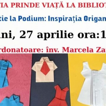 ATELIER DE ORIGAMI la Filiala Traian a Bibliotecii Județene ATELIER DE ORIGAMI la Filiala Traian a Bibliotecii Județene