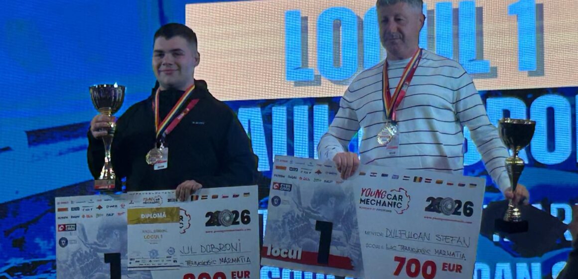PERFORMANȚĂ: Doi elevi din Maramureș au excelat la etapa națională a Competiției Internaționale Young Car Mechanic – locul întâi pentru Raul Dobroni