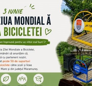 ZIUA MONDIALĂ A BICICLETEI: 50 de suporturi pentru biciclete donate școlilor și liceelor