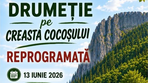 MUZEUL JUDEȚEANĂ DE MINERALOGIE: Invitație la drumeție la Creasta Cocoșului, sâmbătă 13 iunie MUZEUL JUDEȚEANĂ DE MINERALOGIE: Invitație la drumeție la Creasta Cocoșului, sâmbătă 13 iunie