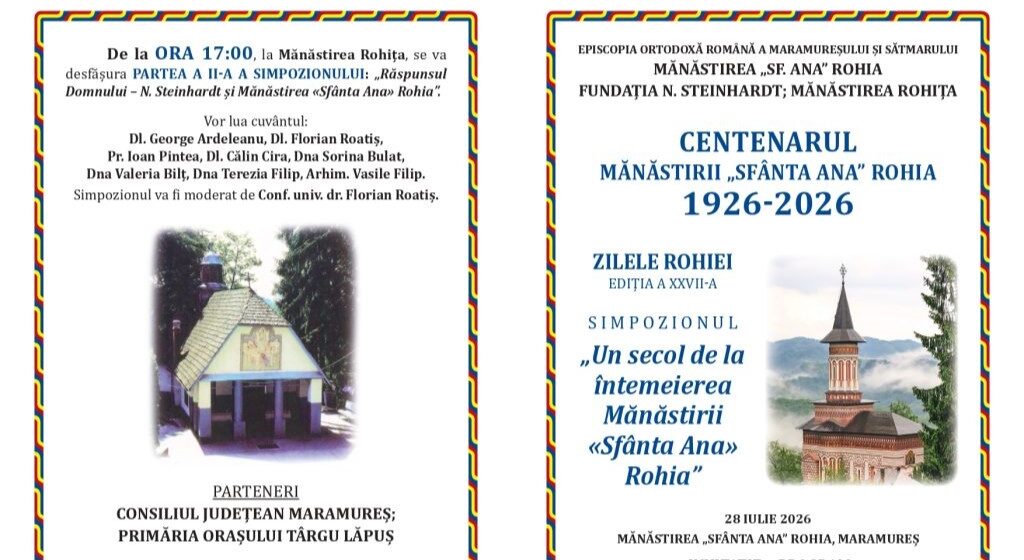SIMPOZION: Un secol de la întemeierea Mănăstirii Sfânta Ana din Rohia