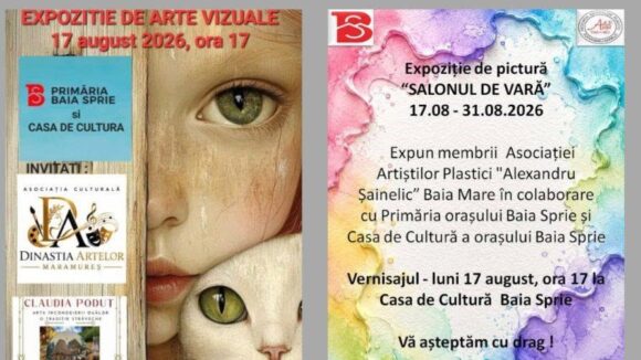 INVITAȚIE LA VERNISAJ: Salonul de vară – un eveniment cultural deosebit, dedicat artei și tradiției la Baia Sprie INVITAȚIE LA VERNISAJ: Salonul de vară – un eveniment cultural deosebit, dedicat artei și tradiției la Baia Sprie