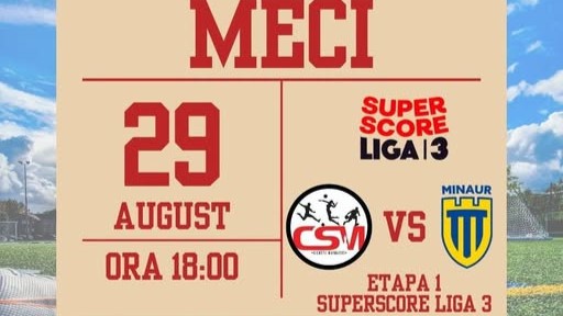 FOTBAL: CSM Sighet și CS Minaur Baia Mare – Sâmbătă sunteți așteptați pe stadionul Solovan