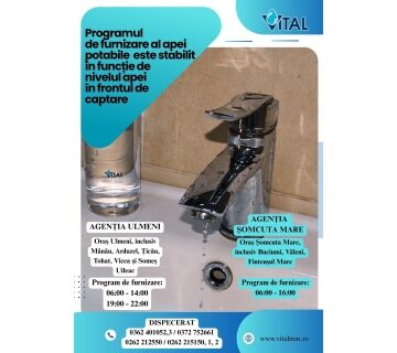VITAL: Program furnizare apă potabilă în orașele Șomcuta Mare, Ulmeni și localitățile aparținătoare VITAL: Program furnizare apă potabilă în orașele Șomcuta Mare, Ulmeni și localitățile aparținătoare