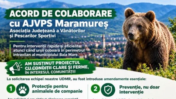 PAP ZSOLT ISTVÁN: Acord de colaborare cu AJVPS Maramureș pentru a interveni rapid și eficient atunci când urșii coboară
