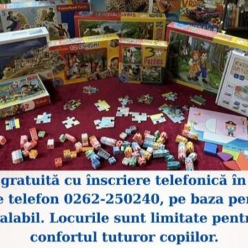 ATELIER DE JOACĂ pentru toate vârstele la Filiala Traian ATELIER DE JOACĂ pentru toate vârstele la Filiala Traian
