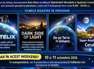 PLANETARIUL BAIA MARE se alătură Săptămânii Mondiale a Spațiului Cosmic 2026 prin proiecții speciale la planetariu- proiecții în avanpremieră