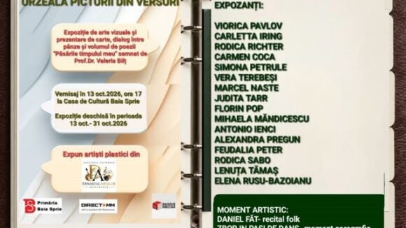 DINASTIA ARTELOR: Păsările timpului meu – invitație la lansare de carte de Valeria Bilț și vernisajul expoziției ”Urzeala picturii din versuri” la Baia Sprie