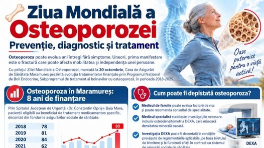 CASA DE SĂNĂTATE MARAMUREȘ: Ziua Mondială a Osteoporozei – Prevenție, diagnostic și tratament CASA DE SĂNĂTATE MARAMUREȘ: Ziua Mondială a Osteoporozei – Prevenție, diagnostic și tratament
